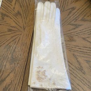 Vintage J. L. Brandeis & Sons Elegant Beaded Dress Gloves Never Worn